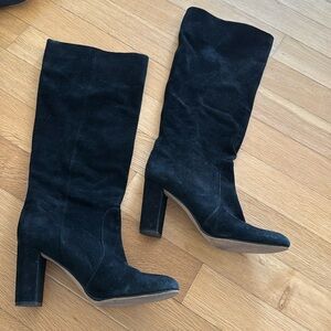 Vince camuto - size 7.5 - black suede knee high boots - EUC